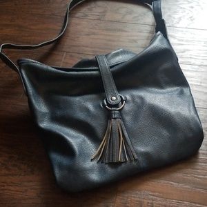 Navy blue leather Roxy hobo purse